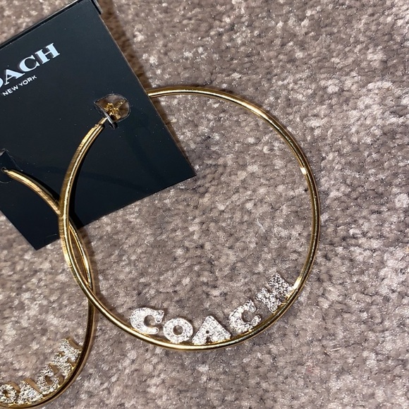 NWT Coach Hoop Earrings - Picture 2 of 3